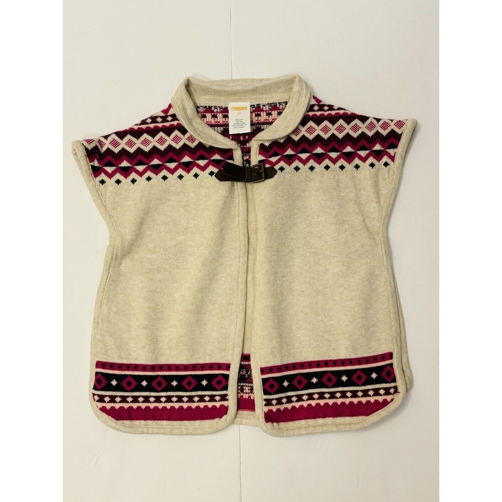 GYMBOREE Girl's Purple Aztec Western Design Sweater Vest Poncho 5T